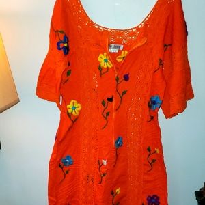 Kay Unger Embroidered Floral Dress